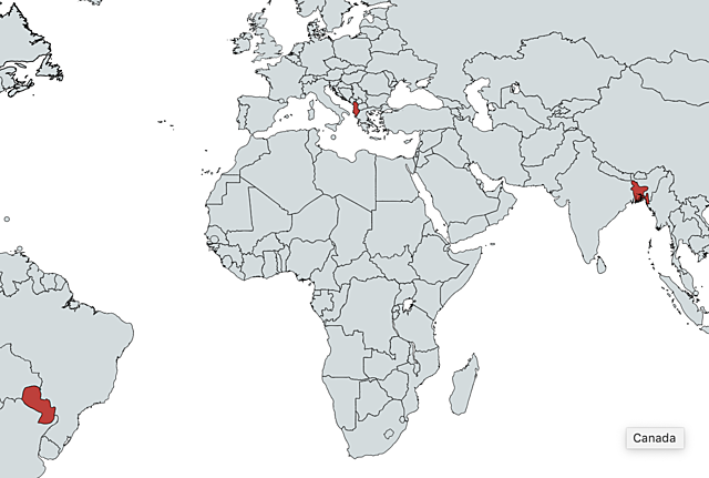 First Cases in Bangladesh, Albania, and Paraguay
