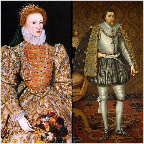 Elizabeth I succeeded by James I.