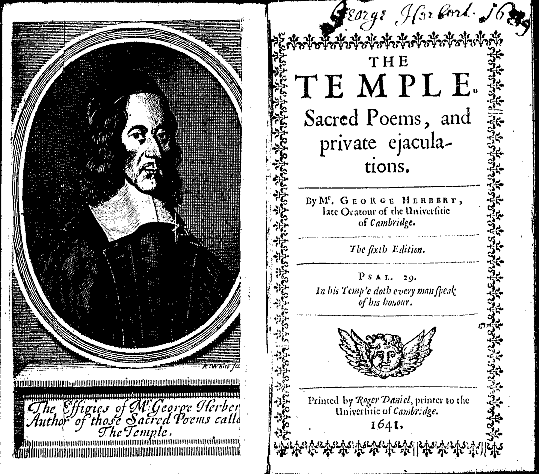 George Herbert's poems published  as "The Temple".