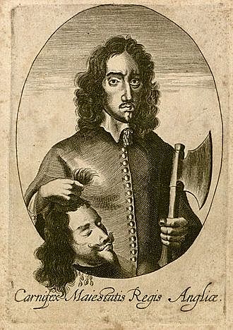 Cromwell and his government behead ("martyr") King Charles I.