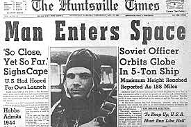 Russians send the first man into space