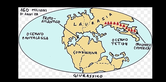 Formazione di due grandi continenti: Laurasia e Gondwana