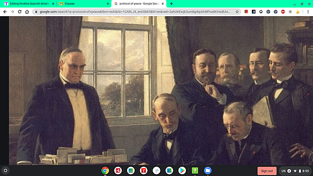 Spain and the U.S. sign the Protocol of Peace (ended hostilities between the two countries).