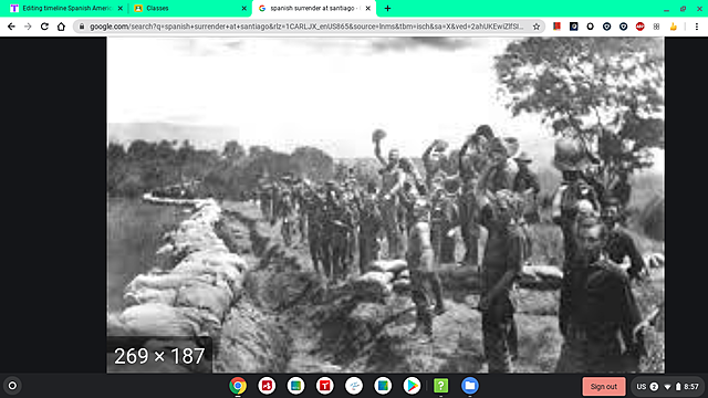 The Spanish surrender at Santiago.