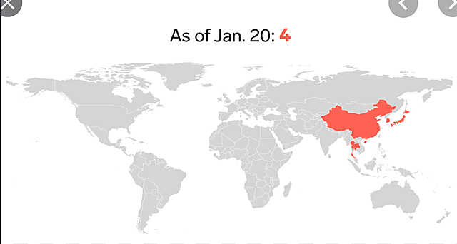 First cases are reported outside China