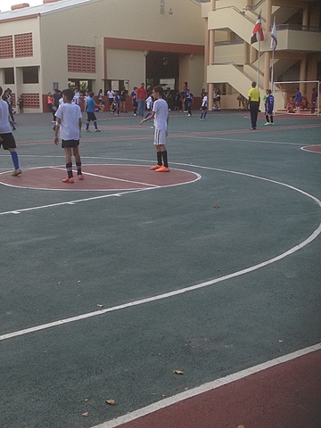 My first time playing for the school team.