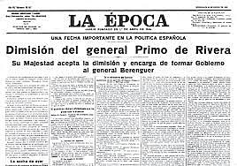 Dimisión de Primo de Rivera