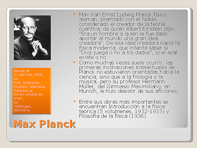 MAX PLANCK