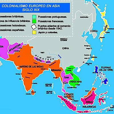 Timeline: Expansión colonial en Asia. (siglo XIX)