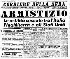 L'armistizio con gli Alleati