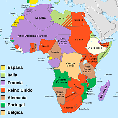 Timeline: Expansión colonial en África (siglo XIX, hasta la Primera Guerra Mundial)