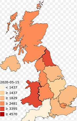 Date and location of the first known case in the U.K.
