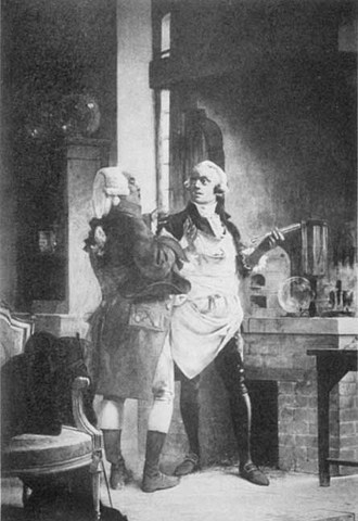 Lavoisier y el químico francés Claude Louis Bertholle, revelo el papel del oxigeno en la respiración de los animales y las plantas.