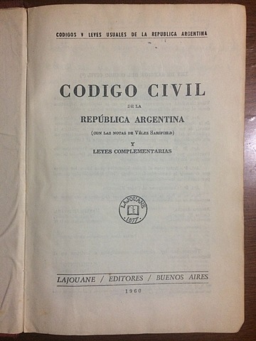 Edición del Código Civil de Velez Sarsfield