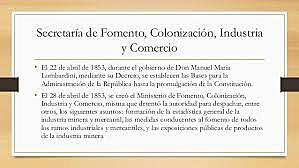 Ministerio de Fomento, Colonización e Industria y Comercio
