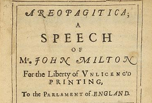 John Milton publishes "Areopagitica"