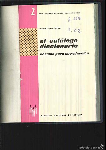 María Luisa Poves: Catálogo diccionario.Mediados de los `70 Derek.Austin "Precis"(Preserved Context Index System)