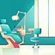 Vector gabinete dentista interior dibujos animados silla comoda 1441 2901
