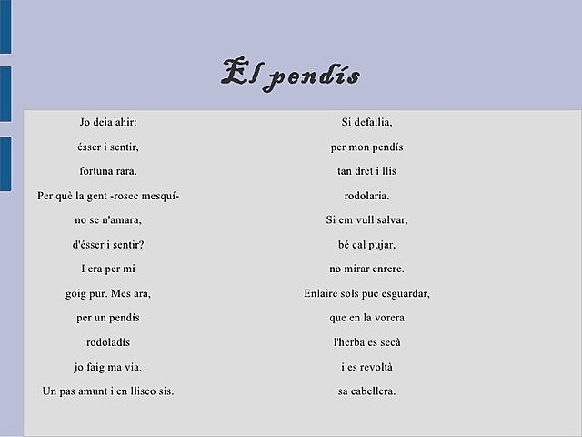 Publicació de "el pendís"