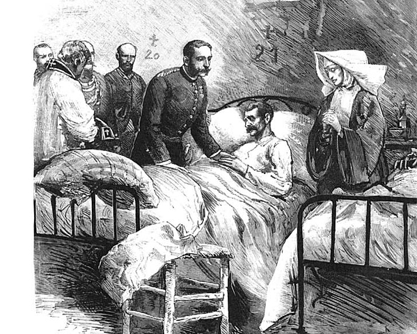 Alfonso XII visits the colerics of Aranjuez .