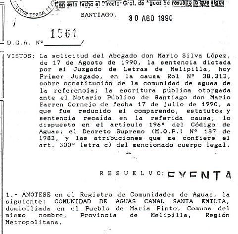 DGA Resuelve Comunidad Santa Emilia