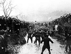 Folk football played in villages