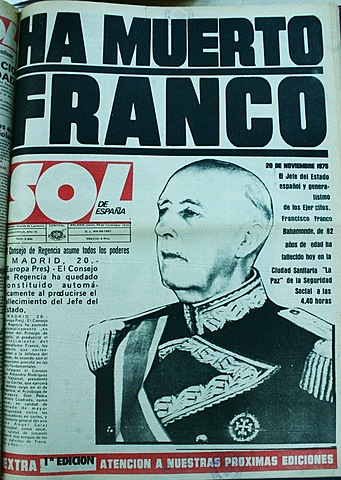 Diario Sol de España es el primero en anunciar el fallecimiento de Francisco Franco.