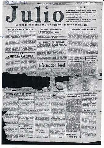 Desaparición del periódico "Julio"