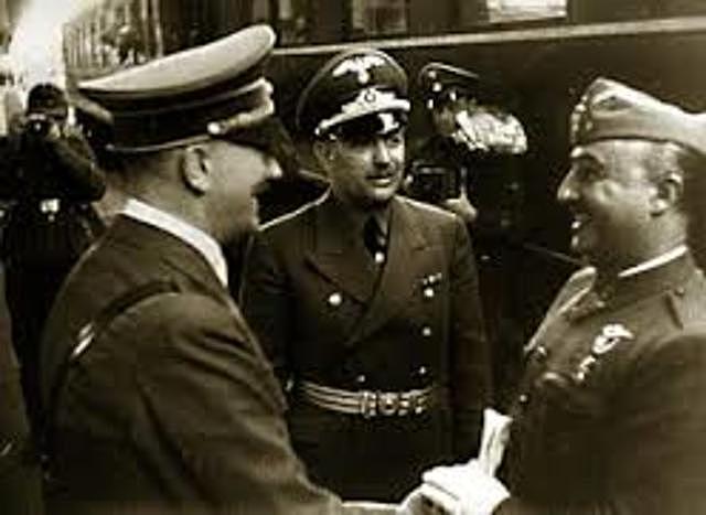 El gobierno de Franco recibe el reconocimiento de Hitler y Mussolini