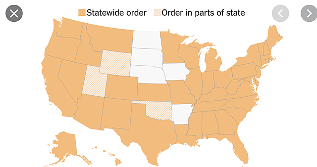 More states issued a stay at home order