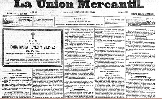 Publicación número especial en la Unión Mercantil sobre la muerte de Loring.