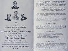 Fallecimiento de Ángel Creixell, Antonio Creixell y sus hijos Antonio.