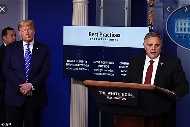 Donald Trump was criticized over disinfect comments