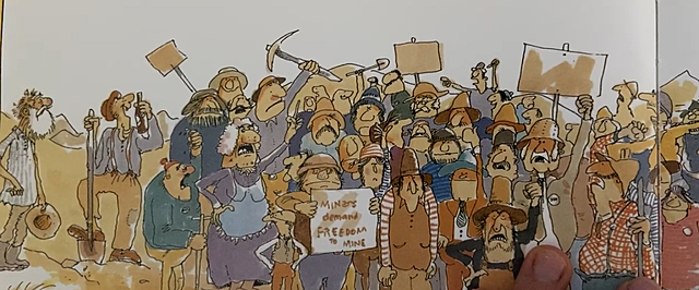 The miners gathered on bakery hill.