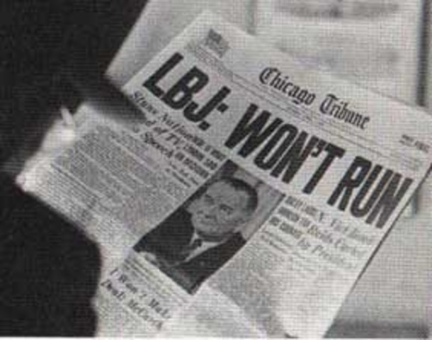 LBJ announces he wouln't run