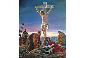 María acompaña a Jesús a la cruz.