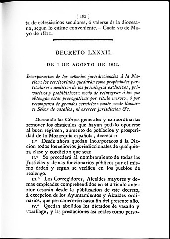 Decreto de 6 de agosto de 1811