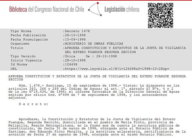 MOP Decreta Aprobación Constitución y Estatutos JVEP2S