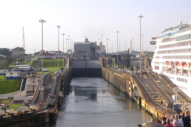 The Panama Canal opens
