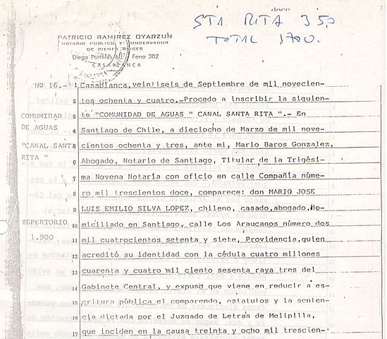 Reducción Escritura Comunidad San Rita