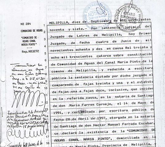 Reducción Escritura Comunidad María Pinto