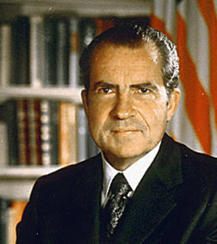 President Richard Nixon resigns