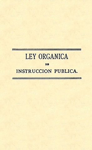 Ley Orgánica de instrucción pública