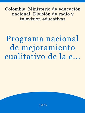 Programa Nacional de Mejoramiento Cualitativo de la Educación