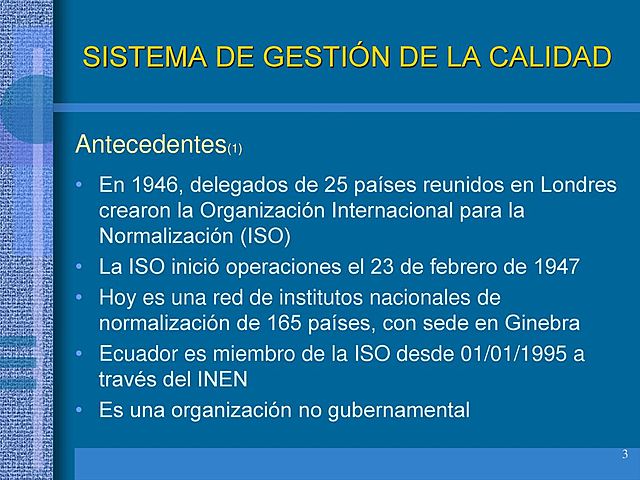 Control global de la calidad - ISO