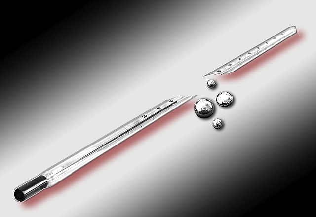 mercurio en un termómetro