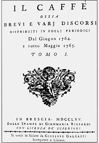 Los hermanos Verri crean la revista literaria ilustrada  "Il Caffè" en Milán
