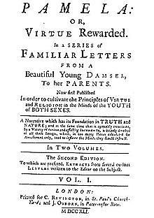 Publicación de la novela epistolar de Samuel Richardson "Pamela"
