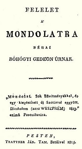 Csokonai recenzió + Felelet a Mondolatra