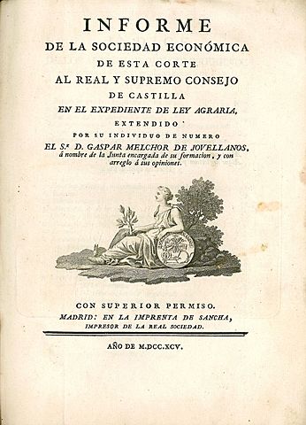 Publicación del ensayo "Informe sobre la ley agraria" de Gasapar Melchor de Jovellanos